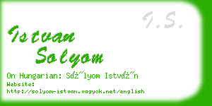 istvan solyom business card